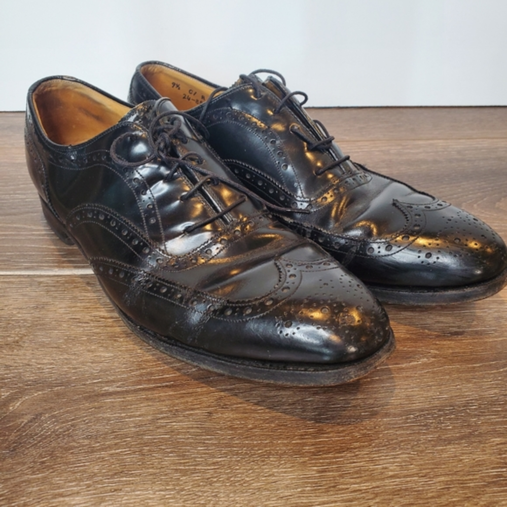 Johnston & Murphy Aristocraft Wingtip Brogues Oxford‎ Shoes Black Men's 9.5 C